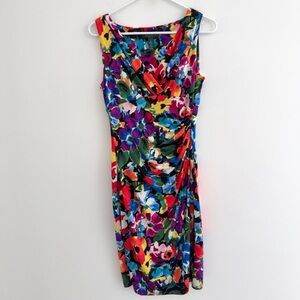 Ralph Lauren Floral Mosaic Ruched Mini Dress 4